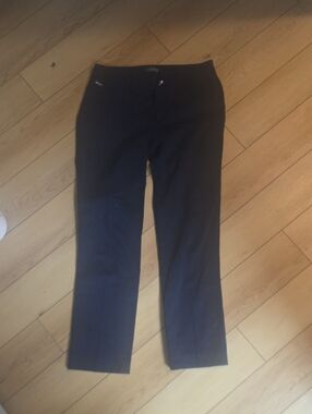 Stretch Straight-Leg Blue Pants